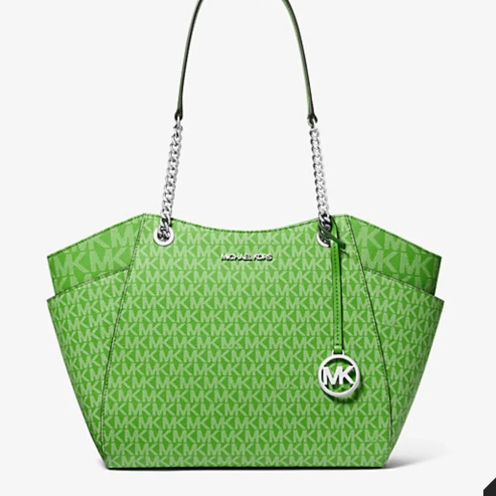 Michael Kors Jet Set Large Signature Logo Chain Shoulder Tote Bag
Jungle Green - Picture 1 of 16